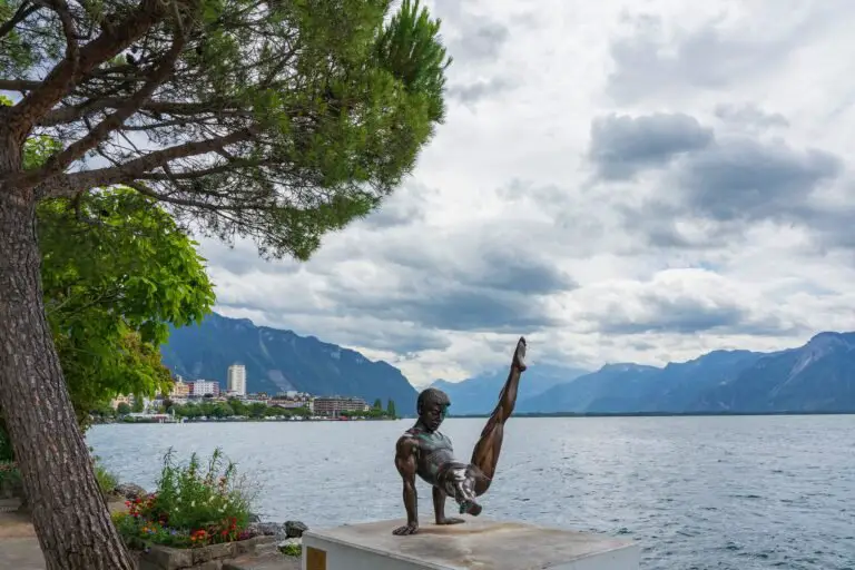 Stunning view of Lake Geneva with the picturesque Montreux