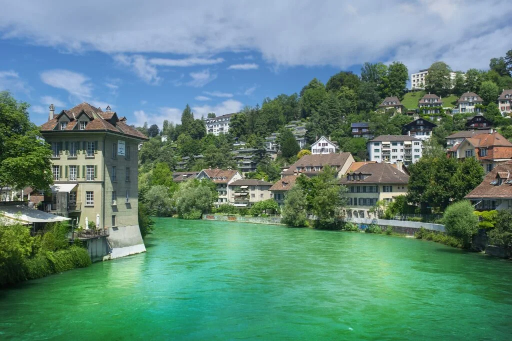 Panoramic view of Bern Old Town with the River Area, Switzerland